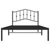 vidaXL Metal Bed Frame without Mattress with Headboard Black 107x203cm