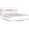 vidaXL Metal Bed Frame without Mattress with Headboard White 180x200cm