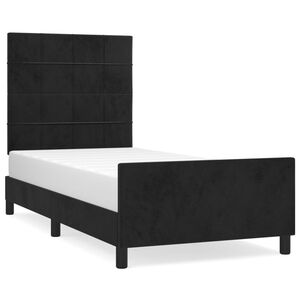 vidaXL Bed Frame without Mattress Black 107x203 cm King Single Size Velvet