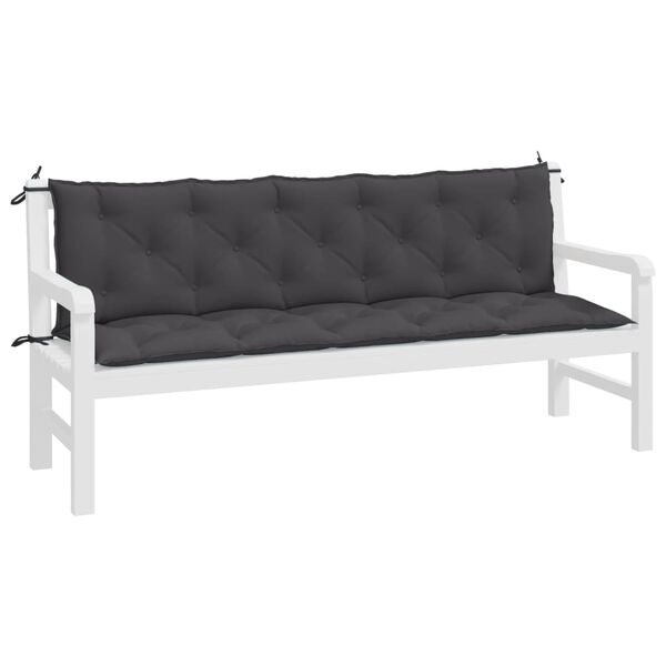 vidaXL Garden Bench Cushions 2pcs Anthracite 180x50x7cm Oxford Fabric