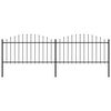 vidaXL Garden Fence with Spear Top Steel 359x150 cm Black (2x144943)