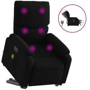vidaXL Electric Stand up Massage Recliner Chair Black Fabric