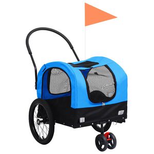 vidaXL Pet Bike Trailer | Blue and Black