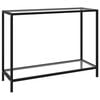 vidaXL Console Table | Clear and Black | Tough Glass | Medium | Simple
