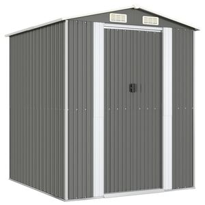 vidaXL Garden Shed Light Grey 192x191x223 cm Galvanised Steel