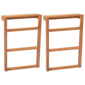 vidaXL Towel Rack | Natural Teak | Solid Teak Wood | Towel Rack | Rectangular