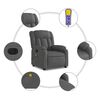 vidaXL Electric Massage Recliner Chair Dark Grey Fabric