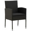 vidaXL 3 Piece Outdoor Dining Set Poly Rattan Black