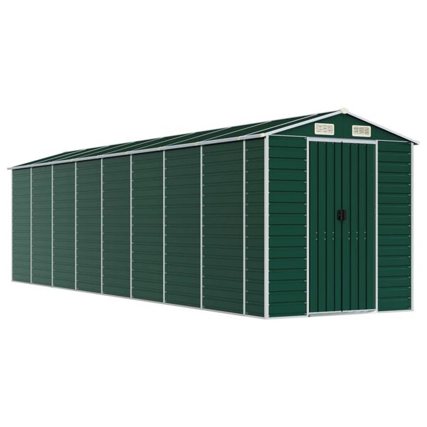 vidaXL Garden Shed Green 191x725x198 cm Galvanised Steel