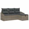 vidaXL Sofa Set 4 pcs Grey Poly Rattan