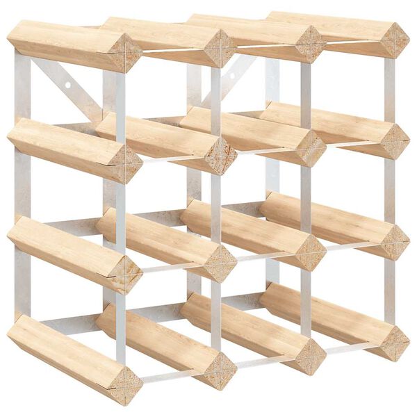 vidaXL Wine Rack for 12 Bottles Solid Pinewood