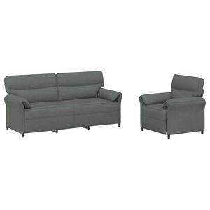vidaXL Sofa Set 2 pcs Dark Grey Fabric
