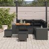 vidaXL Garden Sofa Set with Cushion 8 pcs Black Poly Rattan