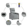 vidaXL Massage Recliner Chair Light Grey Fabric