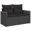 vidaXL 12 Piece Garden Sofa Set with Cushions Black Poly Rattan