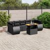 vidaXL 8 Piece Garden Sofa Set with Cushions Black Poly Rattan
