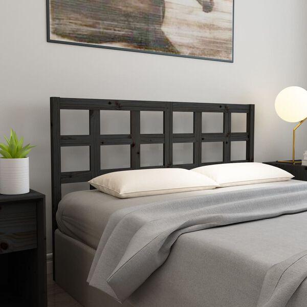vidaXL Bed Headboard Black 156x4x100 cm Solid Wood Pine