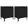 vidaXL Bed Cabinets with Metal Legs Black 40x30x50 cm