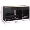vidaXL Shoe Bench with Cushion High Gloss Black 104x30x49 cm Engineered Wood