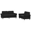vidaXL 2 Piece Sofa Set with Cushions Black Velvet