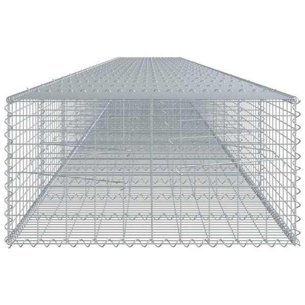 vidaXL Gabion Basket with Cover 1200x100x50 cm Galvanised Iron