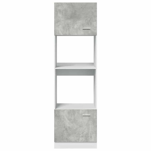 vidaXL Microwave Cabinet Lyon Concrete Grey 60x57x207 cm Engineered Wood