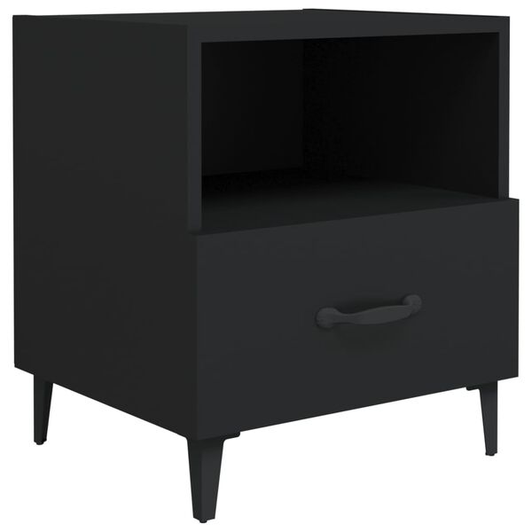 vidaXL Bedside Cabinet Black Engineered Wood