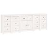 vidaXL Sideboard White 230x35x80 cm Solid Wood Pine