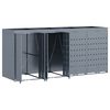 vidaXL Wheelie Bin Storage for 4 Bins Light Grey 272 x 77.5 x 121.5 cm