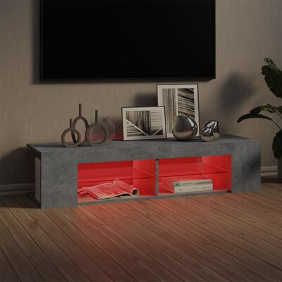vidaXL TV Cabinet with LED Lights Concrete Grey 135x39x30 cm