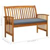 vidaXL Garden Bench with Cushion 119 cm Solid Acacia Wood