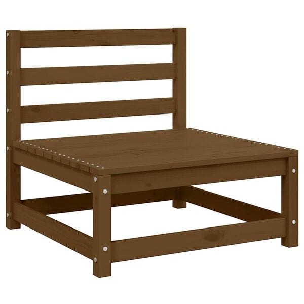 vidaXL Garden Middle Sofa with Cream Cushions Solid Pinewood