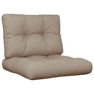 vidaXL Pallet Cushions 2 pcs Taupe Fabric