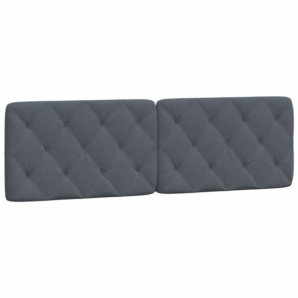 vidaXL Headboard Cushion Dark Grey 152 cm Queen Velvet