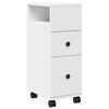 vidaXL Narrow Bathroom Cabinet with Wheels White Engineered Wood