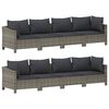 vidaXL 9 Piece Garden Lounge Set with Cushions Grey Poly Rattan
