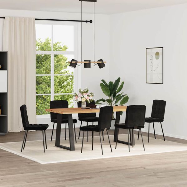 vidaXL Dining Chairs 6 pcs Black Velvet