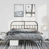 vidaXL Metal Bed Frame without Mattress with Headboard Black 135x190cm