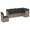 vidaXL 6 Piece Garden Sofa Set with Cushions Grey Poly Rattan