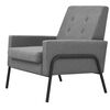 vidaXL Armchair Light Grey Steel and Fabric