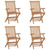vidaXL Folding Chairs 4 pcs Solid Teak Wood