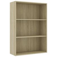 vidaXL 3-Tier Book Cabinet Sonoma Oak 80x30x114 cm Engineered Wood