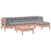 vidaXL 6 Piece Garden Sofa Set with Cushions Solid Wood Douglas Fir