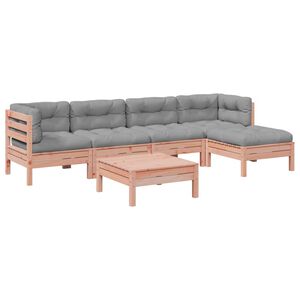 vidaXL 6 Piece Garden Sofa Set with Cushions Solid Wood Douglas Fir