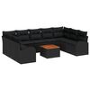 vidaXL Garden Sofa Set 10 pcs Black Poly Rattan