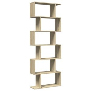 vidaXL Room Divider Bookcase 6-Tier Sonoma Oak 70x24x193 cm
