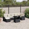vidaXL 8 Piece Garden Sofa Set with Cushions Black Poly Rattan