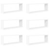 vidaXL Wall Cube Shelves 6 pcs White 60x15x23 cm Engineered Wood