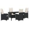 vidaXL Garden Dining Set 5 pcs Black Poly Rattan