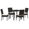 vidaXL Garden Dining Set 5 pcs Black Powder-Coated Steel